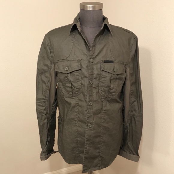 🆕 Armani Exchange Linen Shirt Jacket - Picture 2 of 8